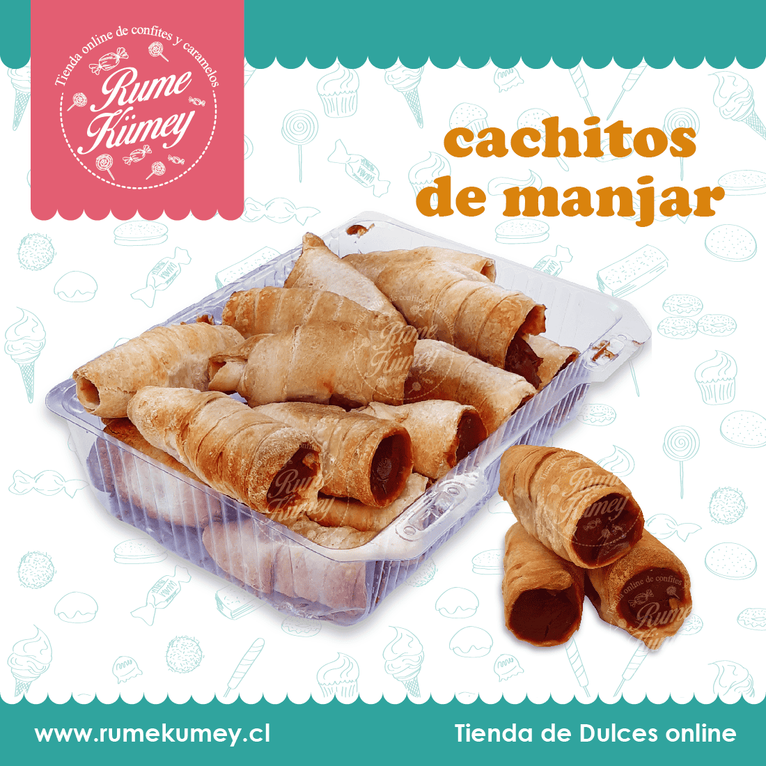 cachitos de mil hoja. formato de 20 unidades