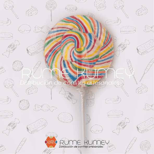 paleta kiko de caramelo de diferentes hermosos colores