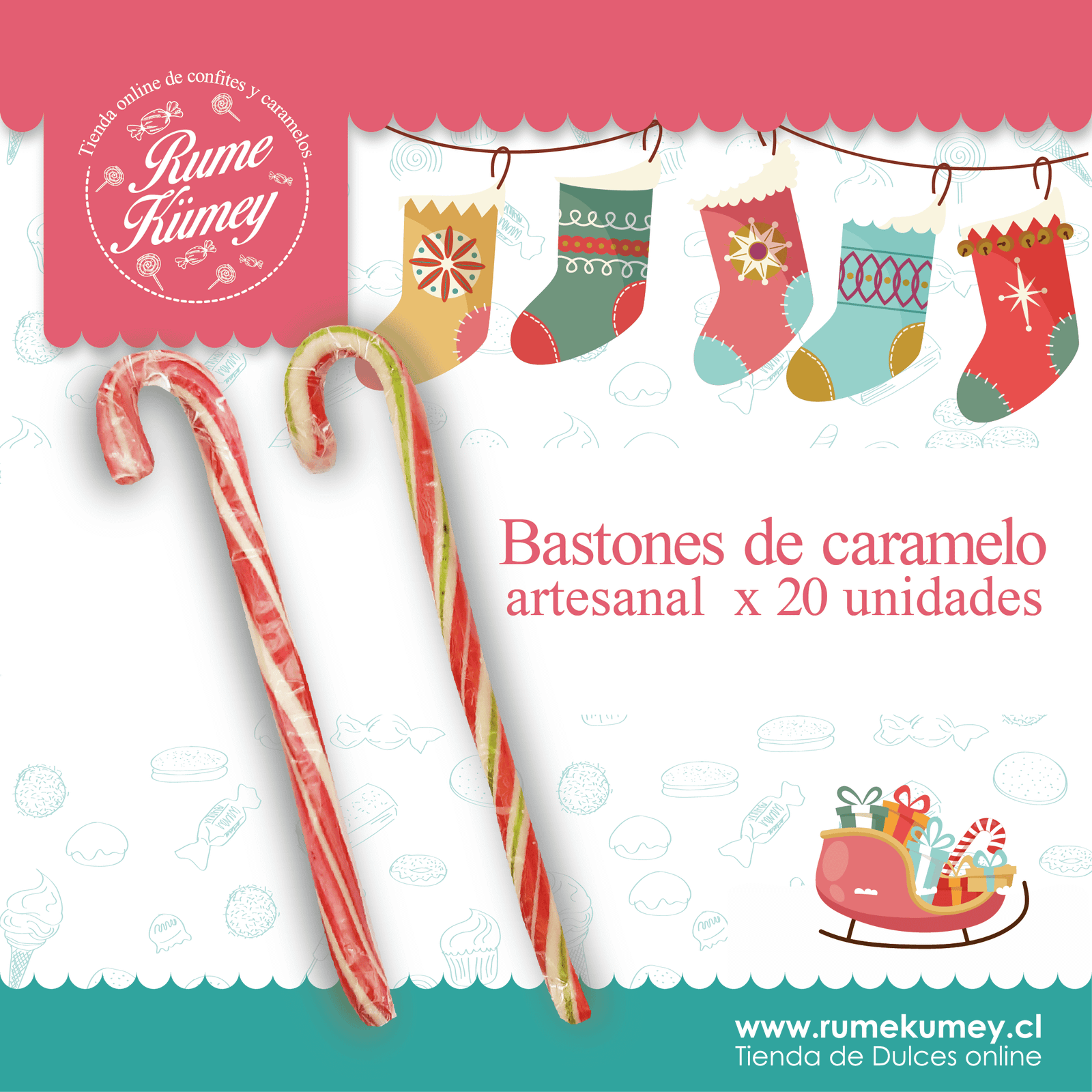 bastones navideños o baston de caramelo