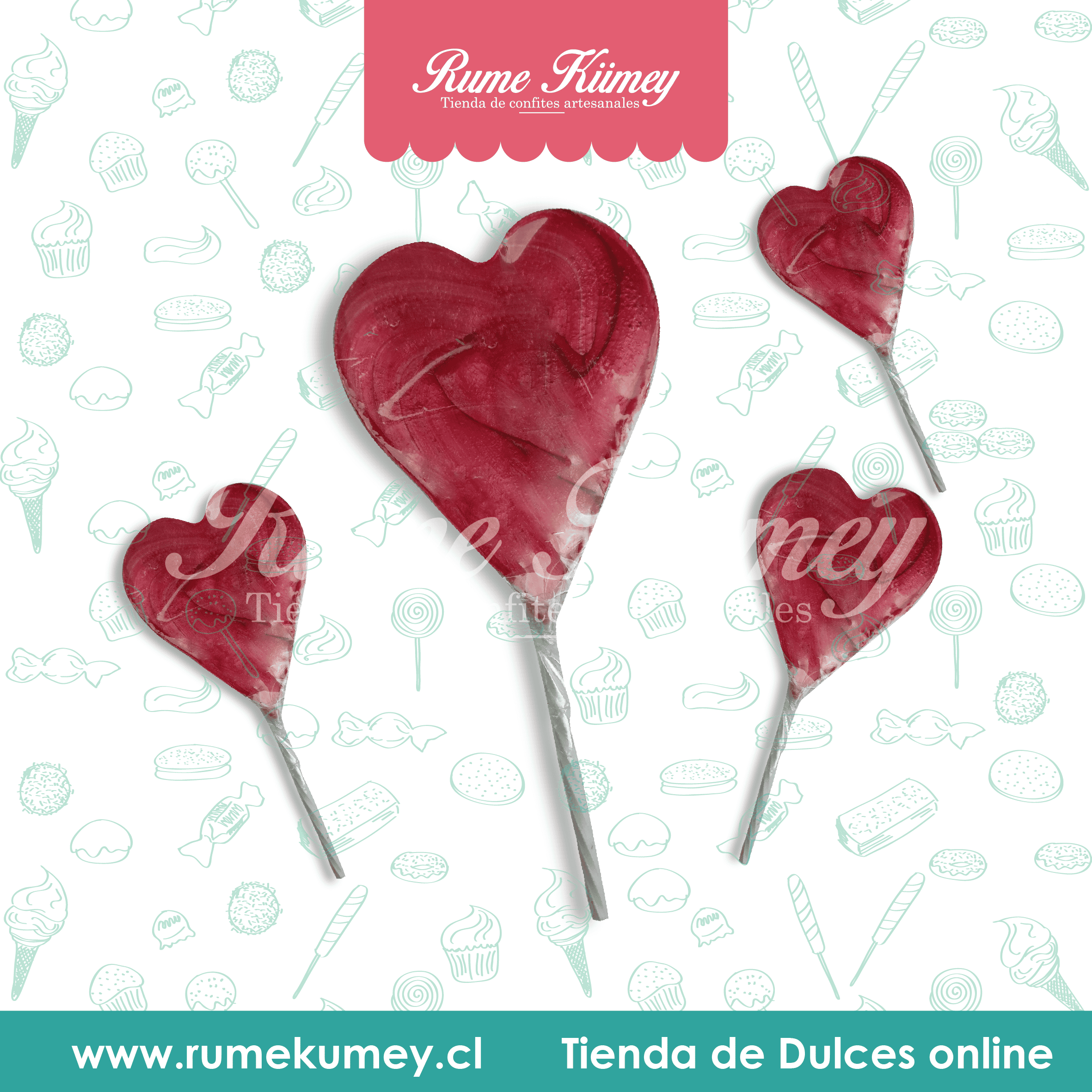 paleta de caramelo corazon