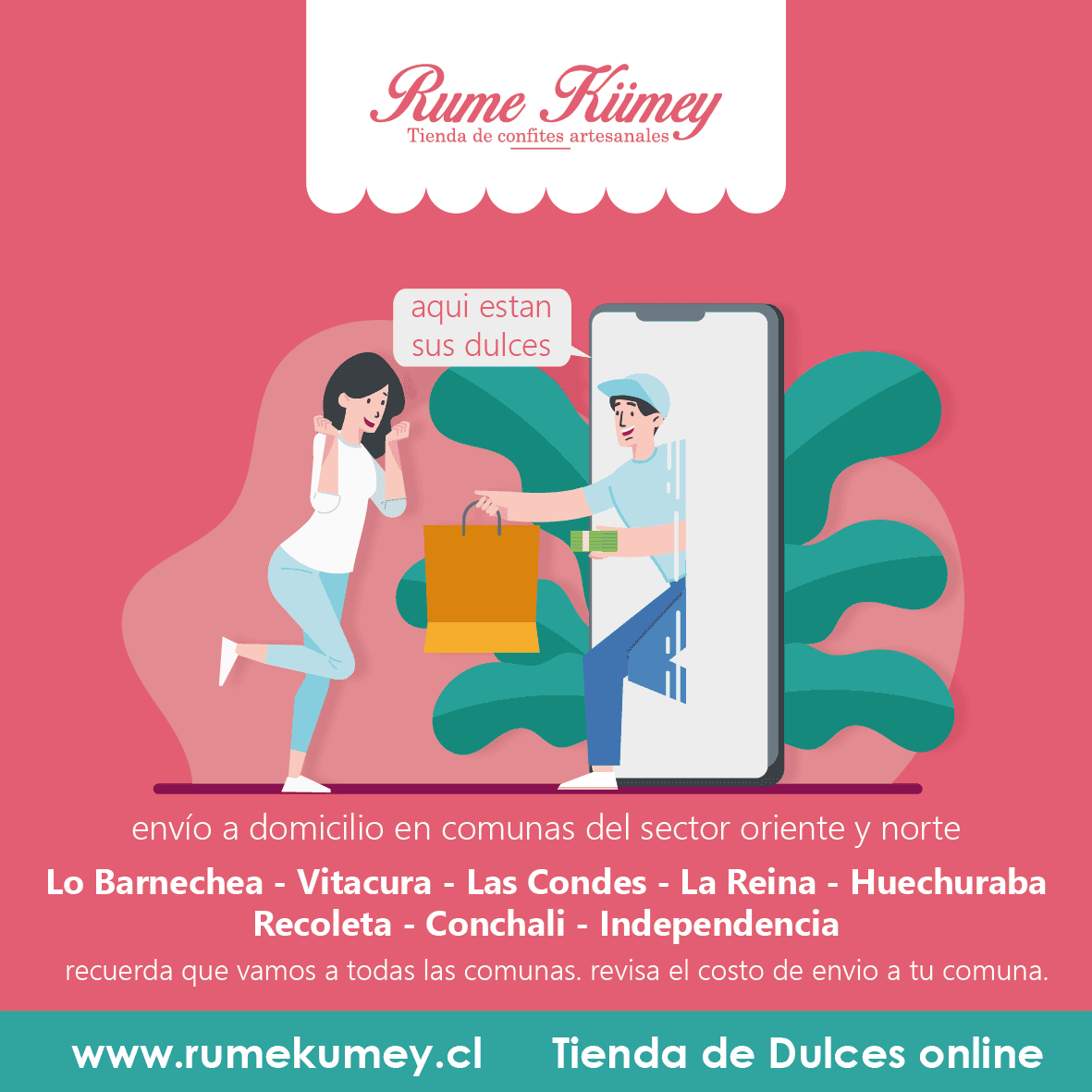 envio de dulces a comunas del sector oriente y norte