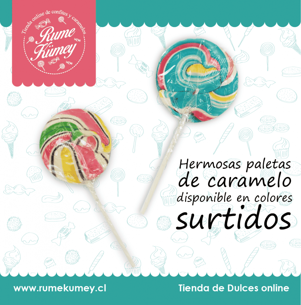 paletas de caramelo victoria por 20 unidades. todas las paletas con su envoltorio individual