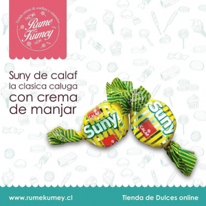 caluga suny calaf. una caluga clasica de sabor manjar