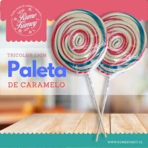 paleta de caramelo tricolor 13cm x10