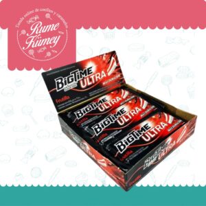 Chicle Bigtime Frutilla Ultra - Sin Azúcar (caja con 15 uni)