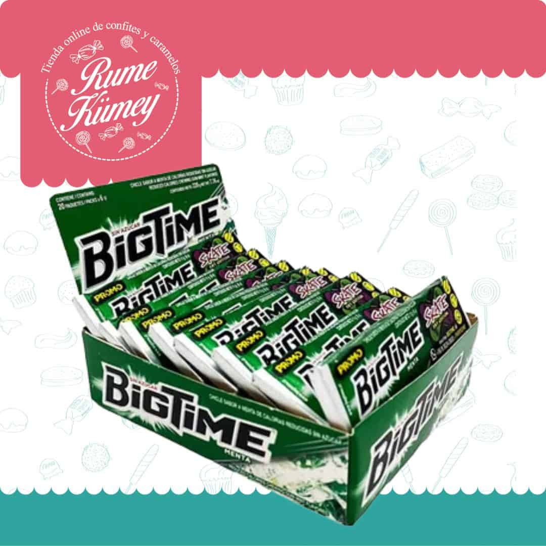 Bigtime Verde - Chicle Sabor Menta Sin Azúcar (caja Con 20u)