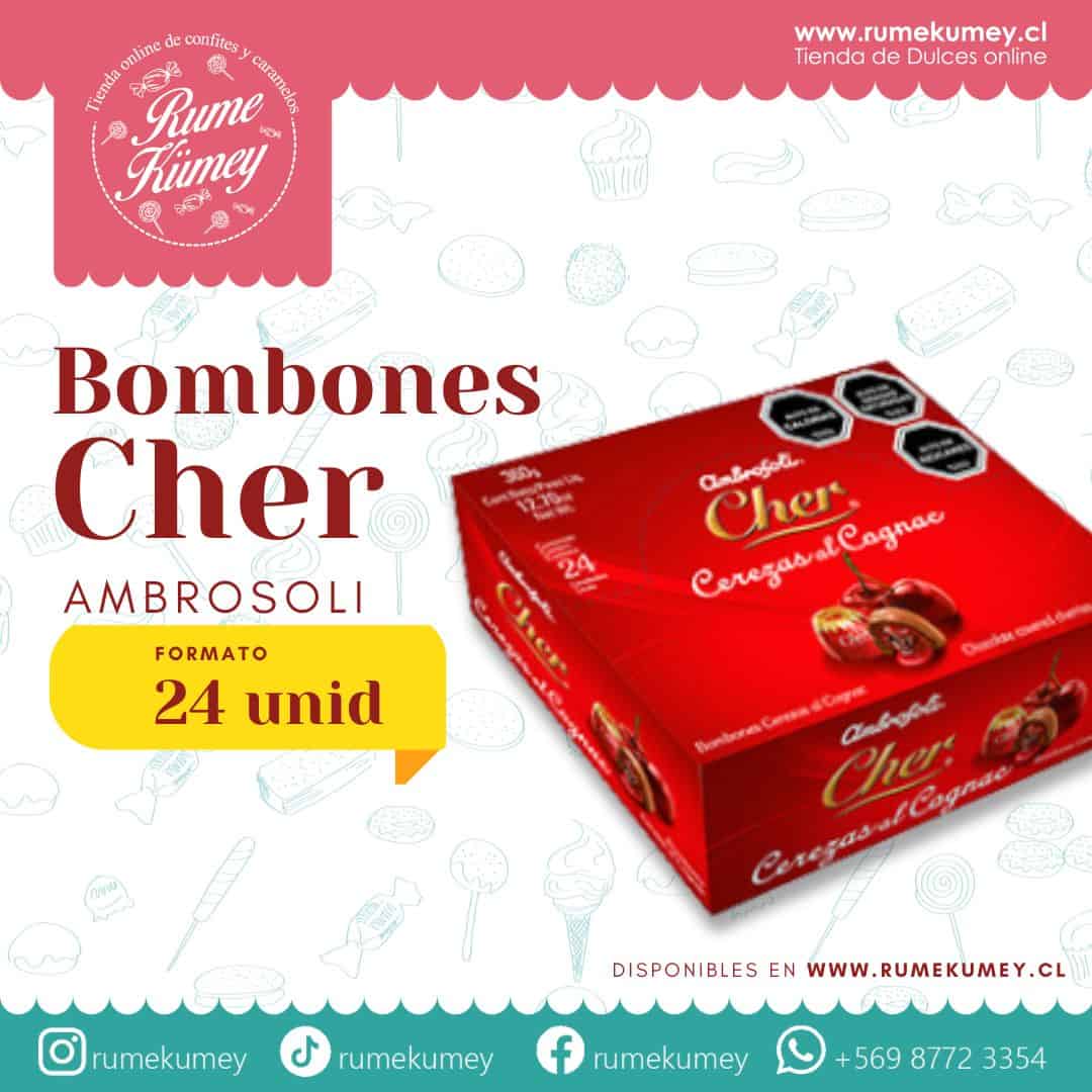 bombones cher al licor de ambrosoli. formato display de 24 undiades