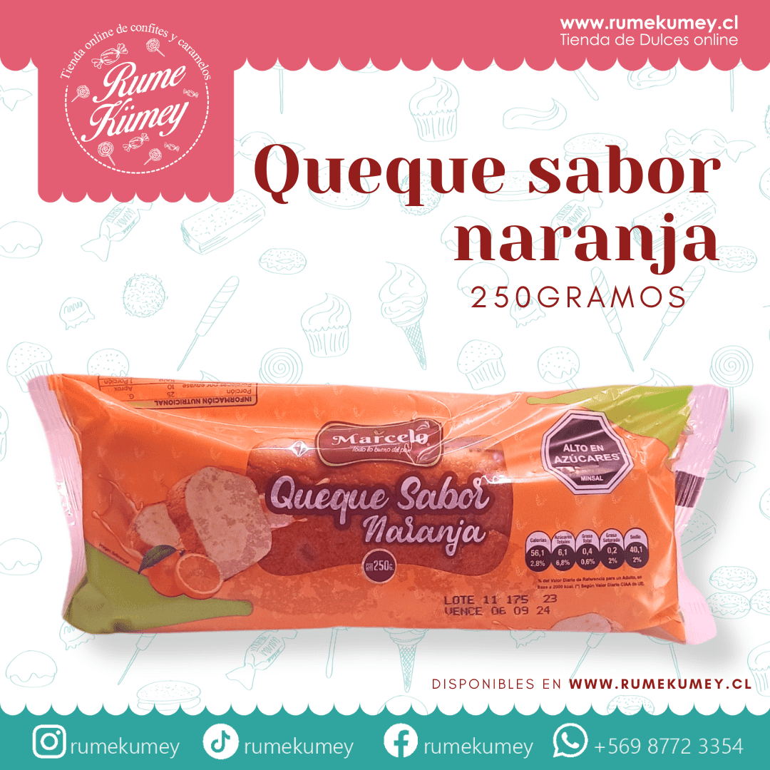 queque sabor naranja 1 unid