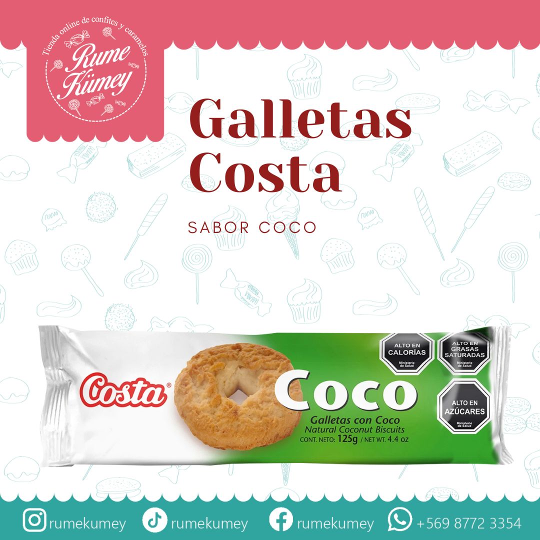 galleta costa sabor coco