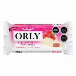 ambrosoli orly chocolate blanco relleno frambuesa 95gr